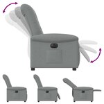 vidaXL Fauteuil inclinable électrique Gris clair Tissu