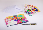 Sachet de 6 cartes doubles d'invitation d'anniversaire enfant et 6 enveloppes