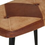 vidaXL Chaise à bascule et repose-pieds Marron Cuir véritable et toile