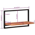 vidaXL Étagères murales 2 Pièces 60x25x35 cm Bois d'acacia et acier