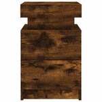 vidaXL Tables de chevet avec lumières LED 2 Pièces chêne fumé 35x39x55 cm