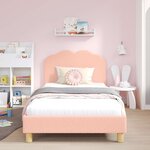 vidaXL Cadre de lit pour enfants avec tête de lit Rose 80 x 200 cm