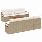 vidaXL Ensemble de canapé de jardin 9 Pièces Beige  blanc