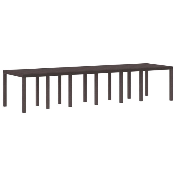 vidaXL Table de Jardin Marron 350 x 100 x 74 cm polyrotin