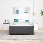 vidaXL Cadre de lit plateforme Gris foncé 140 x 200 cm
