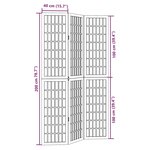 vidaXL Cloison de séparation 3 panneaux noir bois de paulownia massif
