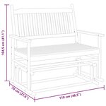 vidaXL Banc balancelle noir 118x70x104 5 cm bois massif de peuplier
