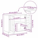 vidaXL Meuble Sous Évier VIGO Blanc antique 67.5 x 34 x 59 cm