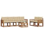 vidaXL Ensemble de canapés d'extérieur 7 pc Naturel et Beige