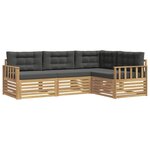 vidaXL Ensemble de canapés d'extérieur 5 pc Blanc et anthracite