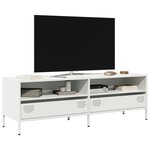 vidaXL Meuble TV blanc 135x39x43 5 cm acier laminé à froid