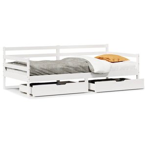 vidaXL Lit de jour avec tiroirs sans matelas 90x200 cm bois massif