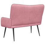 vidaXL Sofa 2 places Rose 115 x 61 x 87 cm Velours (V)