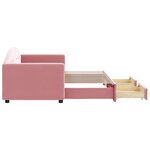 vidaXL Lit de jour avec gigogne et tiroirs sans matelas rose 80x200 cm
