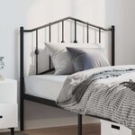 vidaXL Tête de lit métal noir 100 cm