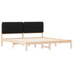 vidaXL Cadre de lit avec tête de lit rembourrée Noir 180 x 200 cm