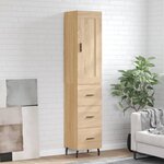 vidaXL Buffet haut Chêne sonoma 34 5x34x180 cm Bois d'ingénierie
