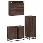 vidaXL Ensemble de meubles de salle de bain 3 Pièces Chêne marron