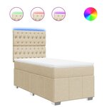 vidaXL Sommier à lattes de lit avec matelas Crème 80x200 cm Tissu