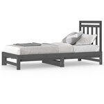 vidaXL Lit coulissant Gris 2x(90x200) cm Bois de pin massif