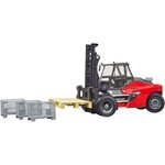 Bruder 02513 - Chariot élévateur Linde HT160D avec palette et 3 gitterbox