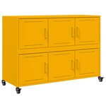 vidaXL Buffet jaune moutarde 100 5x39x72 cm acier