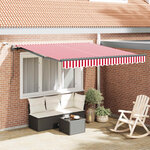 vidaXL Tissu de auvent Rouge et Blanc 300 x 250 cm Polyester