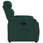 vidaXL Fauteuil inclinable Vert foncé Velours