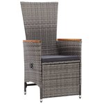 vidaXL Ensemble à manger de jardin 11Pièces avec coussins gris poly rotin