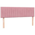 vidaXL Sommier à lattes de lit avec matelas rose 140x210 cm velours