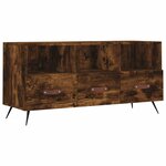 vidaXL Meuble TV chêne fumé 102x36x50 cm bois d'ingénierie