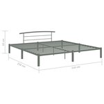 vidaXL Cadre de lit sans matelas gris métal 200x200 cm