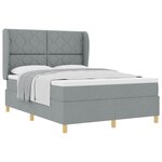 vidaXL Lit à ressorts avec tête de lit Gris clair 200 x 160 cm tissu