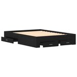 vidaXL Cadre de lit Chêne noir 140 x 190 cm Bois d'ingénierie