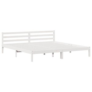 vidaXL Cadre de lit Blanc 215 5 x 205 5 x 69 5 cm Bois de Pin Massif