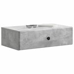 vidaXL Table d'appoint murale Gris béton 59 x 34 5 x 17 cm