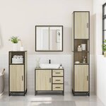 vidaXL Ensemble de meubles de salle de bain 3 Pièces chêne sonoma