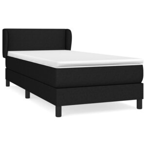 vidaXL Sommier à lattes de lit avec matelas Noir 90x190 cm Tissu