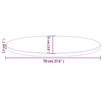 vidaXL Dessus de table 70x35x2 5 cm bois de pin massif ovale