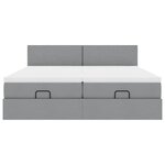 VidaXL Cadre de lit ottoman et matelas gris clair 180x200cm tissu