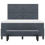 vidaXL Lit à ressorts avec matelas Gris foncé 160 x 200 cm Velours