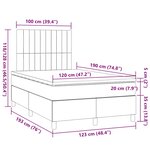 vidaXL Sommier à lattes de lit avec matelas taupe 120x190 cm tissu