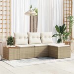 vidaXL avec oreiller Réglable 4 Pièces Beige 239 x 117 x 37 cm