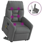 vidaXL Fauteuil de massage inclinable Gris foncé Tissu