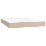 vidaXL Sommier à lattes de lit matelas LED Cappuccino 140x190 cm