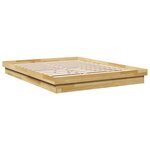 vidaXL Cadre de lit sans matelas 135x190 cm bois massif de chêne
