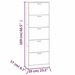 vidaXL Armoire à chaussures Chêne fumé 59x17x169 cm Bois d'ingénierie