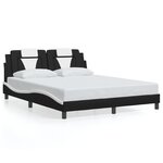 vidaXL Cadre de lit sans matelas noir et blanc 160x200 cm similicuir