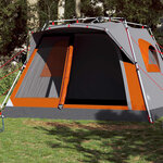 vidaXL Tente familiale cabine 7personnes gris orange dégagement rapide