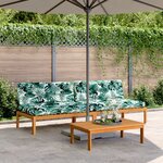 vidaXL Canapés centraux palette de jardin et coussins 2Pièces bois acacia